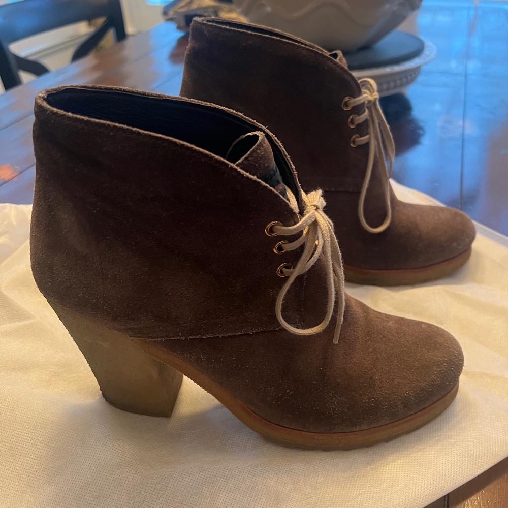 Prada Rubber Sole Brown Booties!